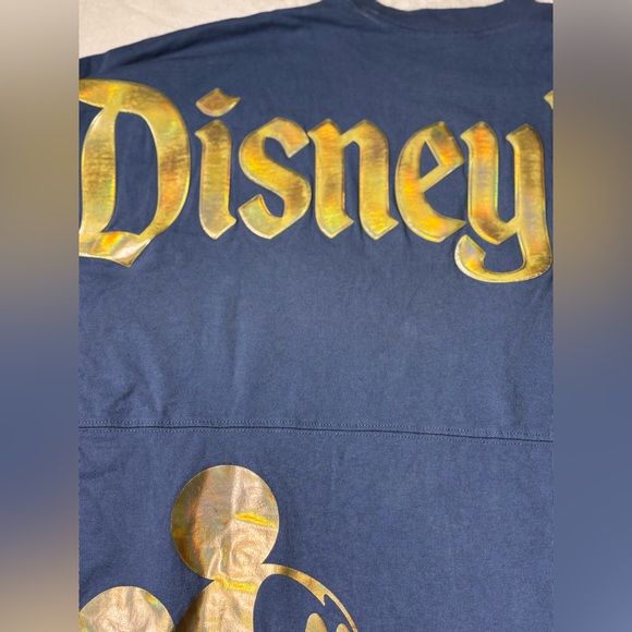 Disneyland Large Spirit Jersey gold and blue Mickey Mouse 100% cotton - Picture 3 of 7